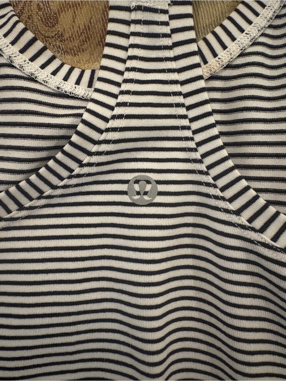 lululemon athletica Black and White Striped Racerback Tank - Picture 3 of 3